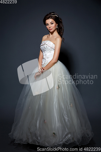 Image of beautiful bride in wedding gown