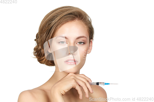 Image of girl getting beauty injection