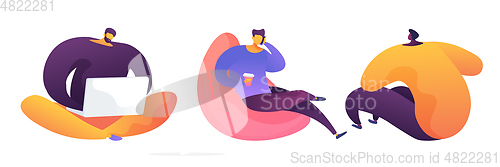 Image of Office work concept vector illustrations set