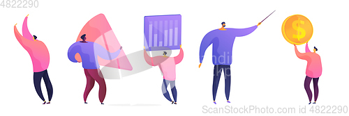 Image of Businessmen flat vector illustrations set