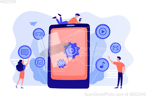 Image of Mobile content concept vector illustration