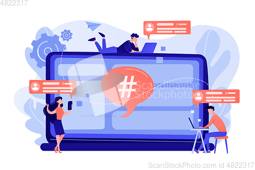 Image of Microblog platform concept vector illustration.