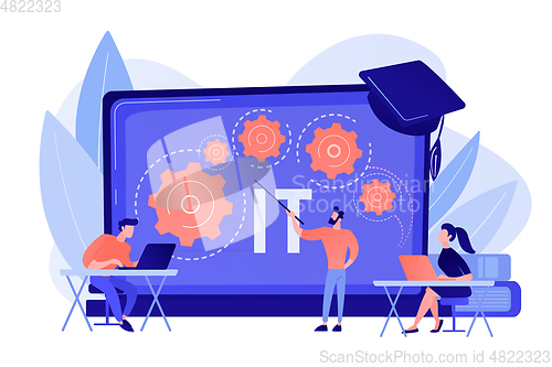 Image of Information technology courses concept vector illustration