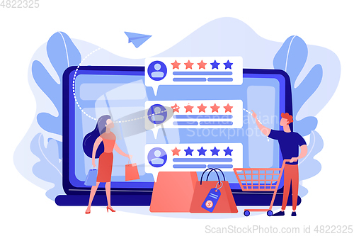 Image of Seller reputation system concept vector illustration.