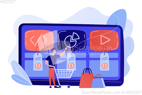 Image of Digital service marketplace concept vector illustration.