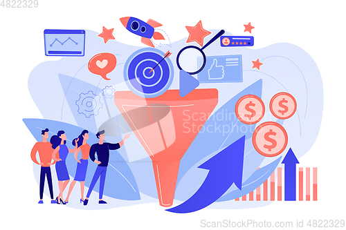 Image of Marketing funnel concept vector illustration.