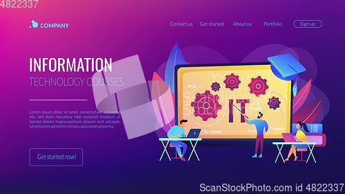 Image of Information technology courses concept landing page