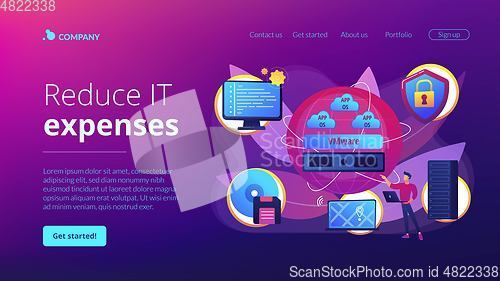 Image of Virtualization technology concept landing page