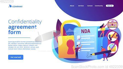 Image of Nondisclosure agreement concept landing page