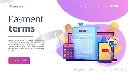 Image of Payment terms concept landing page