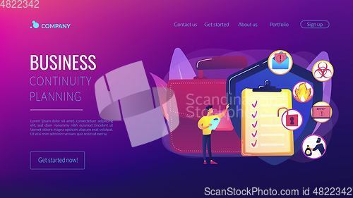Image of Business continuity and disaster recovery concept landing page
