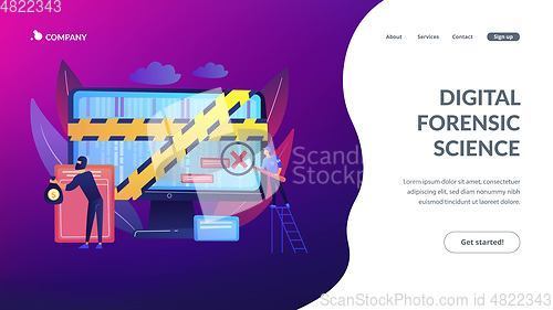 Image of Computer forensics concept landing page