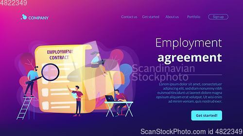 Image of Employment agreement concept landing page