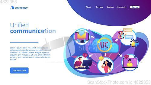 Image of Unified communication concept landing page