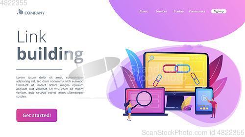 Image of Link building concept landing page