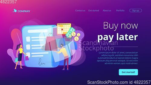 Image of Deferment of payment concept landing page