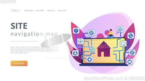 Image of Sitemap creation concept landing page