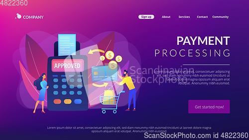 Image of Payment processing concept landing page