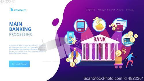 Image of Banking operations concept landing page