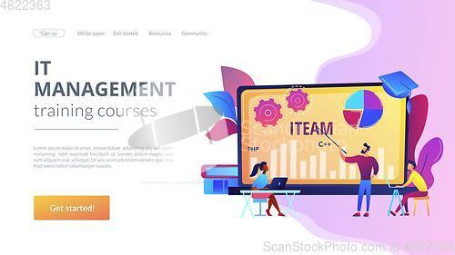 Image of IT management courses concept landing page