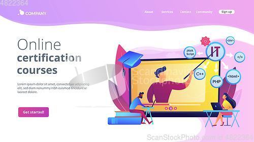 Image of Online IT courses concept landing page