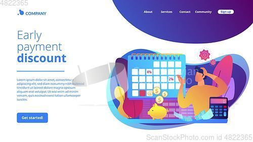 Image of Early payment discount concept landing page