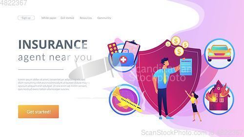 Image of Insurance broker concept landing page