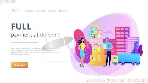 Image of Cash on delivery COD concept landing page