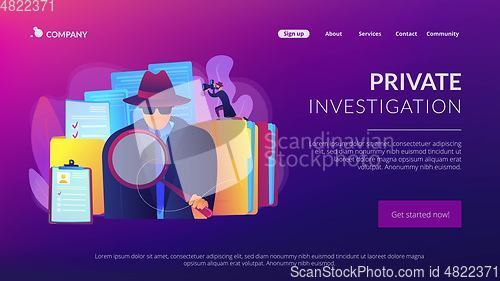 Image of Private investigation concept landing page