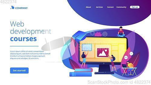 Image of Web development courses concept landing page