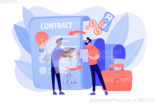 Image of Licensing contract concept vector illustration