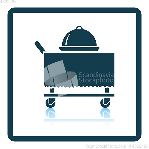 Image of Restaurant  cloche on delivering cart icon