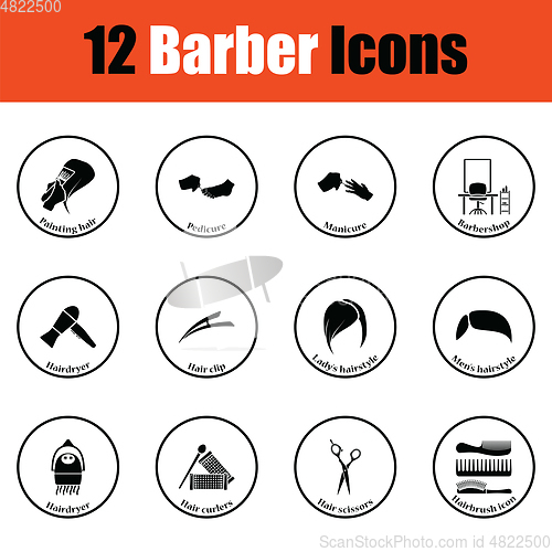 Image of Barber icon set