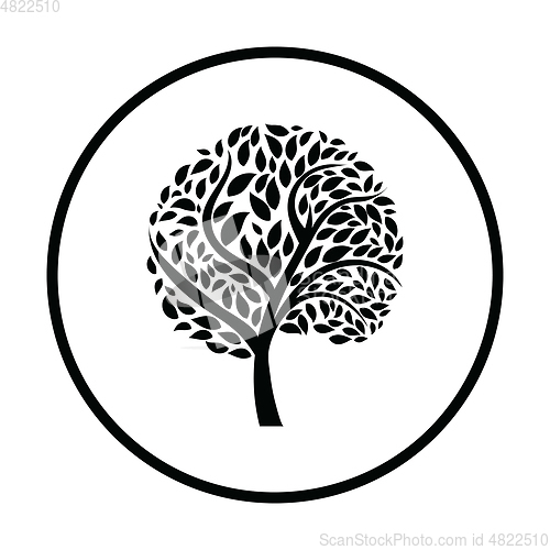 Image of Ecological tree with leaves icon