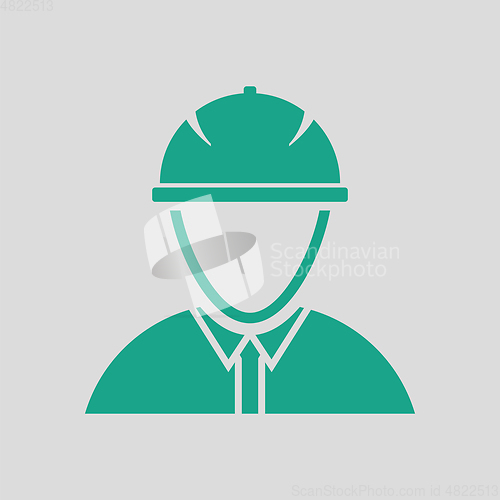 Image of Icon of construction worker head in helmet