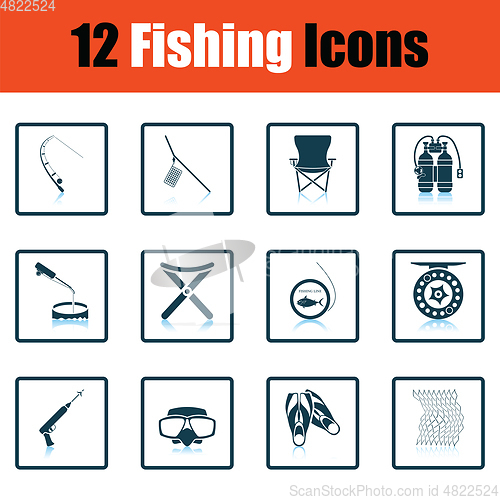 Image of Fishing icon set