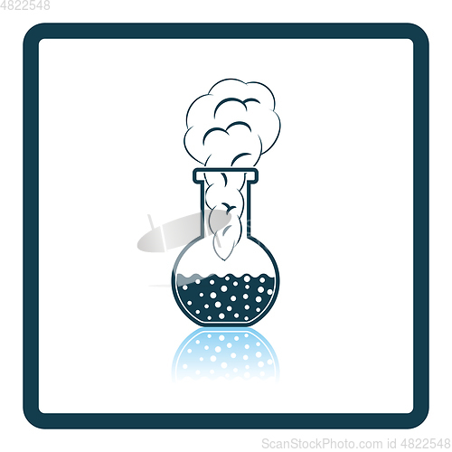 Image of Icon of chemistry bulb with reaction inside