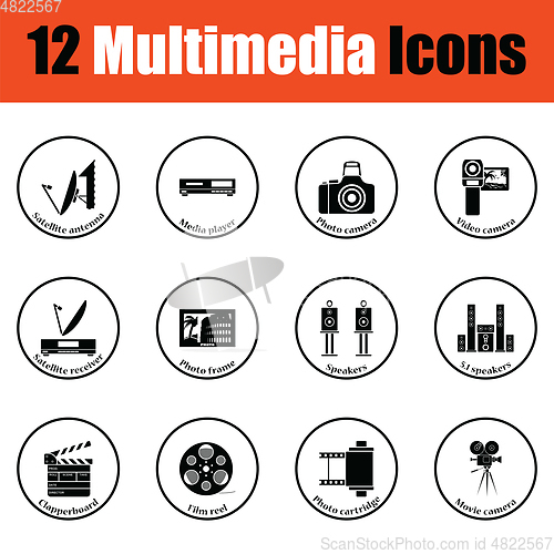 Image of Set of multimedia icons