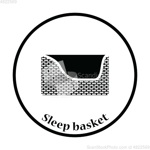 Image of Dogs sleep basket icon