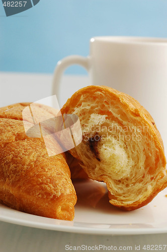 Image of Cocoa and croissant