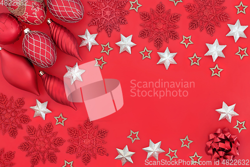 Image of Abstract Christmas Background with Stars and Baubles