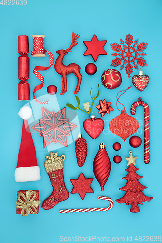 Image of Abstract Red Christmas Decoration Collection