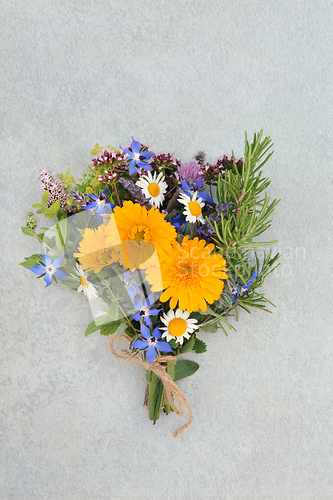 Image of Posy of Herbs and Flowers for Herbal Medicine