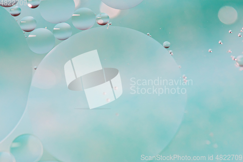 Image of Light blue abstract background picture made with oil, water and soap