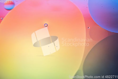 Image of Rainbow abstract defocused background picture made with oil, water and soap