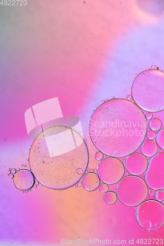 Image of Pink abstract background picture made with oil, water and soap