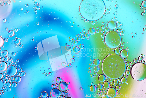 Image of Defocused abstract background picture made with oil, water and soap