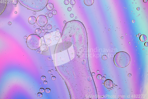 Image of Holographic rainbow abstract background picture made with oil, water and soap