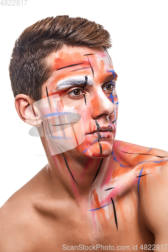Image of young man with body paint