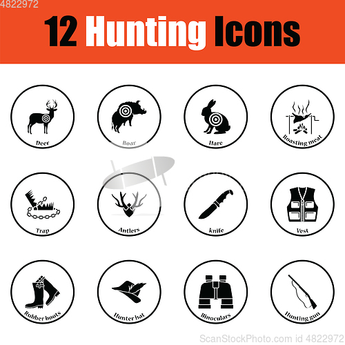 Image of Hunting icon set